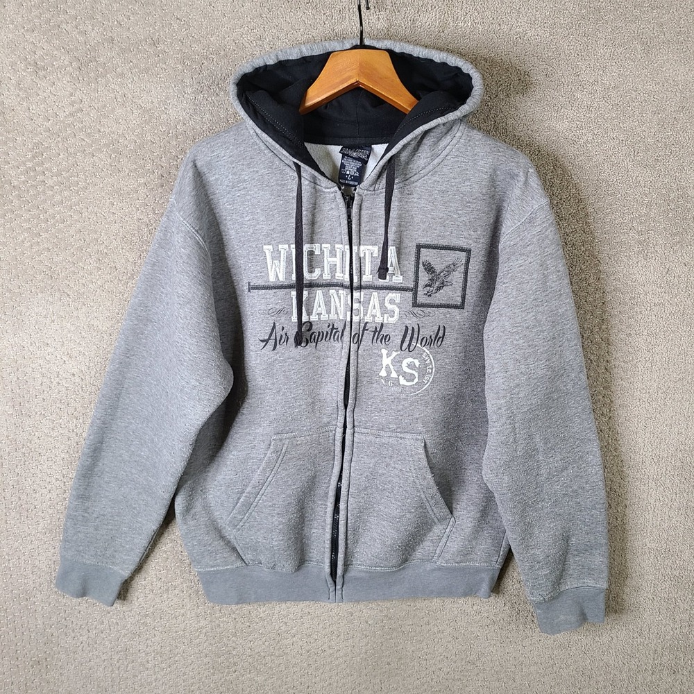 Wichita Kansas Hoodie Mens L Salt Creek Full Zip Fleece Air Capital Of The World